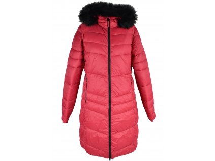 Dámský prošívaný červeno-růžový kabát s kapucí Alpine Pro XL