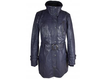 KOŽENÝ dámský fialový kabát s páskem VERO MODA XL
