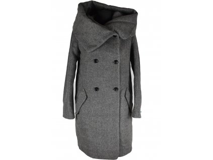 Vlněný (47%) dámský šedý kabát ZARA S