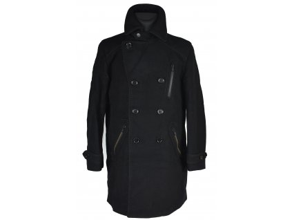 Vlněný (55%) pánský černý kabát H&M 52
