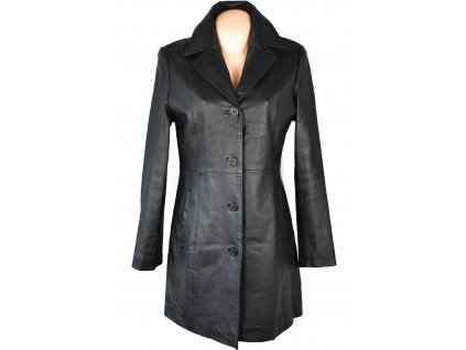 KOŽENÝ dámský černý měkký kabát GINA MARIOLANO M
