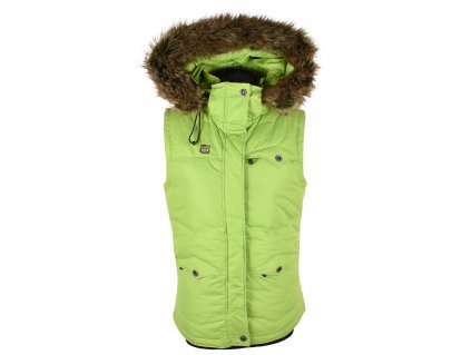 Péřová dámská zelená prošívaná vesta s kapucí NORD BLANC 40