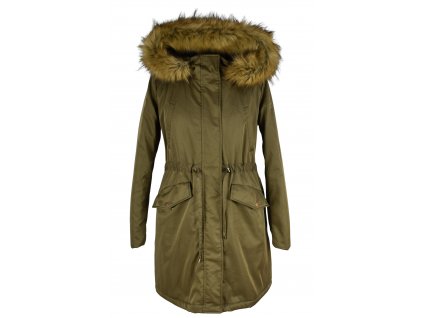 Dámská khaki zelená zimní parka s kapucí MOHITO 38