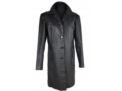 KOŽENÝ dámský černý měkký kabát KKM M, L, L/XL