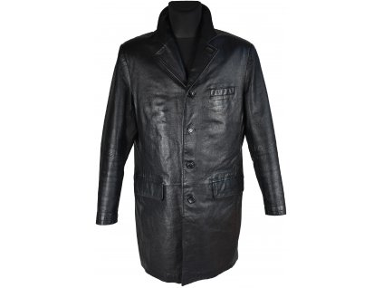 KOŽENÝ pánský černý zateplený kabát Conwell L