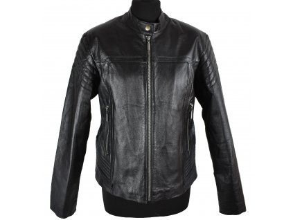 KOŽENÁ dámská černá měkká zateplená bunda na zip Fashion Concept 10/36, 12/38, 16/42