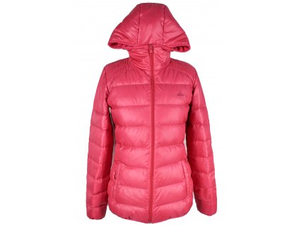Péřová dámská růžová bunda s kapucí ADIDAS S