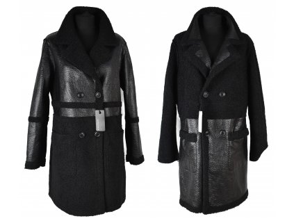Oboustranný dámský černý kabát L - s cedulkou