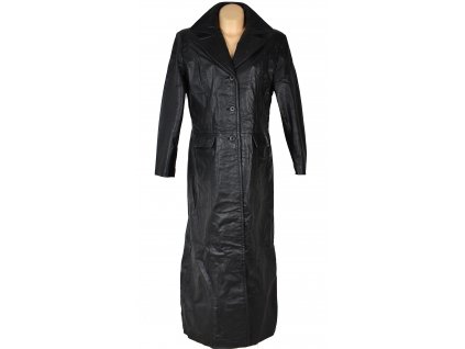KOŽENÝ dámský černý dlouhý kabát Wilsons Leather XL