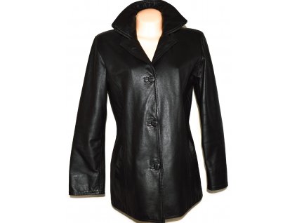 KOŽENÝ dámský měkký černý kabát L 2