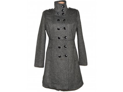 Vlněný dámský šedočerný kabát Flame S, M, L