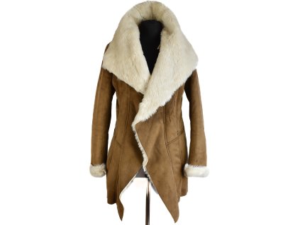 Dámský hnědý karamelový kardigan s kožíškem F&F