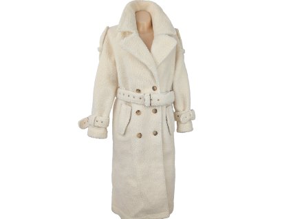 Dámský kožíškový oversize trenčkot s páskem JLux Label M