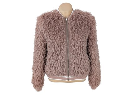 Dámský růžový kožíškový bomber ZARA S