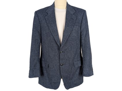 Vlněné (100%) pánské volnočasové modré sako Marks&Spencer M
