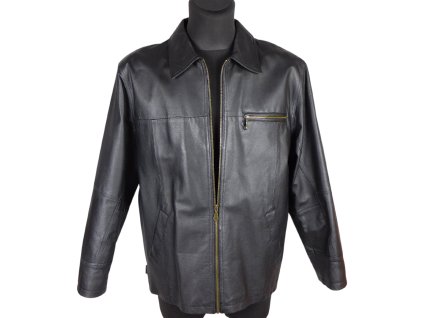 Kožená měkká pánská černá bunda EXPLORER M, L, XL