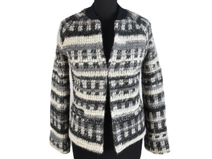 Dámské šedé vzorované bomber sako Mango XS