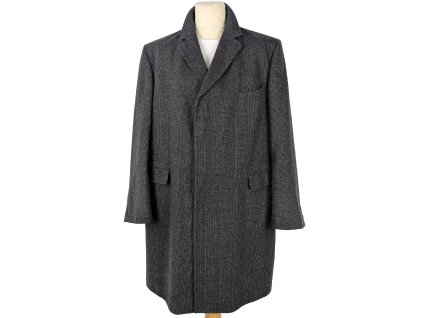 Vlněný (75%) pánský šedý kabát Marks&Spencer (vlna, kašmír) XL
