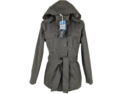 Bavlněný dámský kabát s páskem a kapucí BUSHMAN XL
