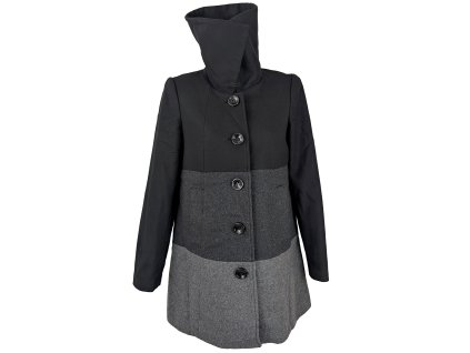Vlněný (60%) dámský šedý kabát H&M 40