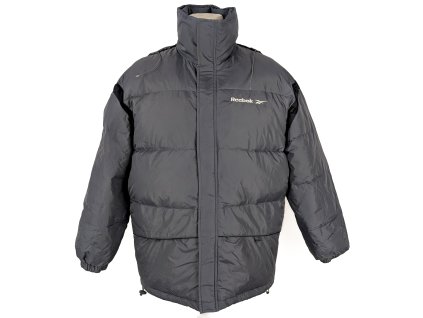 Péřová pánská šedá zimní prošívaná bunda Reebok XL