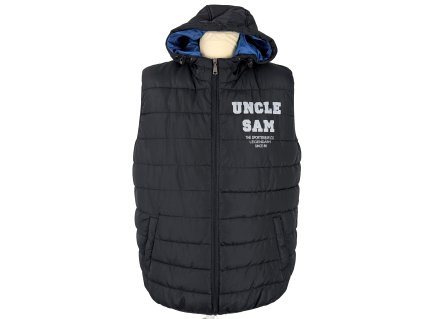 Pánská černá prošívaná vesta UNCLE SAM L