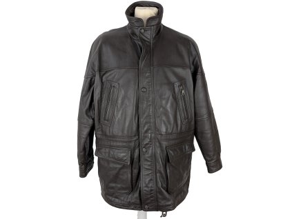 KOŽENÁ pánská hnědá zateplená bunda Smooth Collection XL