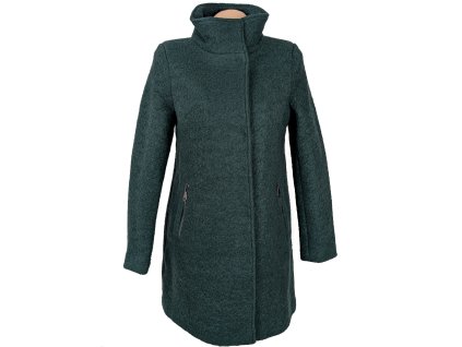 Vlněný (50%) dámský lahvově zelený kabát Top Secret 38/S