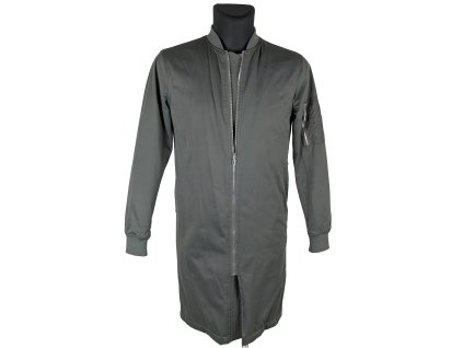 Pánský khaki dlouhý zateplený bomber ZARA Man S