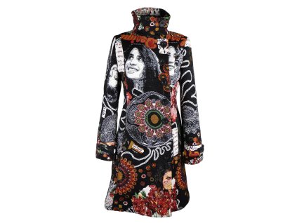 Dámský zimní extravagantní barevný kabát DESIGUAL  S*