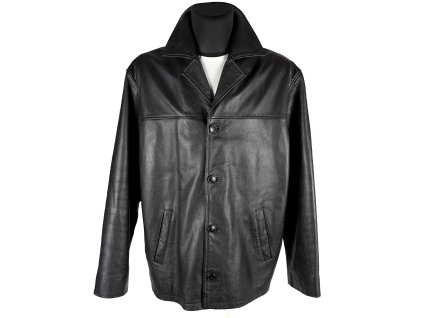 KOŽENÁ pánská černá zateplená bunda SAKI Leather 54