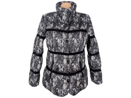Dámská šedočerná bunda s krajkou Concept.K XL