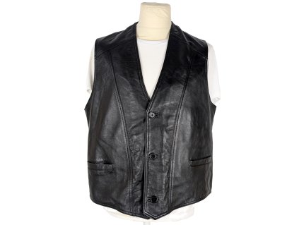 KOŽENÁ pánská černá vesta EVOCO XL