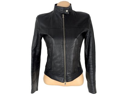 KOŽENÁ dámská černá bunda na zip S