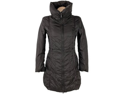 Péřový dámský hnědý prošívaný kabát GEOX 34