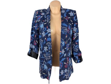 Dámský modrý kardigan s květinovým vzorem Promod S