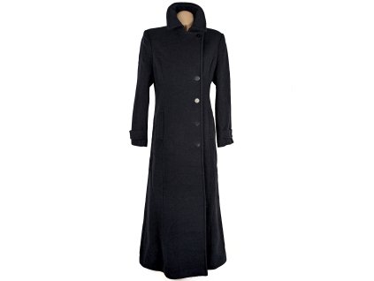 Vlněný (70%) dámský dlouhý šedočerný kabát Tatiana (vlna, kašmír) L