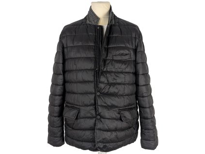 Pánská černá prošívaná bunda sakovitého střihu Eric Hatton L