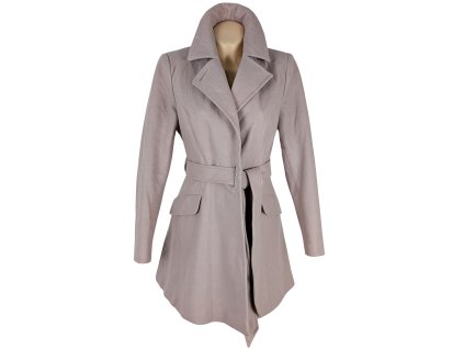 Dámský růžový flaušový kabát s páskem LOST INK M