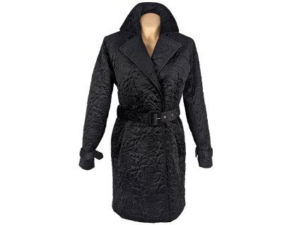 Dámský černý kabát s páskem MOHITO 36