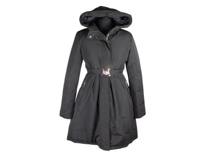 Dámský prošívaný černý kabát s kapucí MONTE CERVINO  XS*