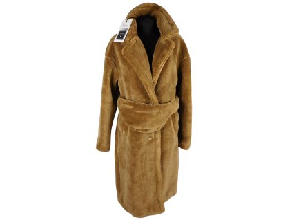Dámský dlouhý pískový kožíšek s cedulkou TRENDY  M*