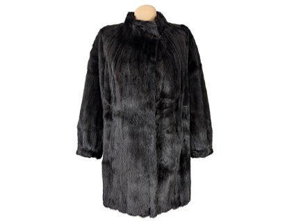 Pravý dámský hnědočerný kožich L