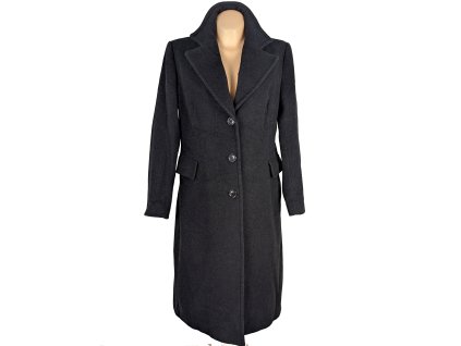 Vlněný (80%) dámský šedý kabát ZARA L