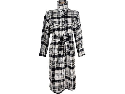 Dámský kostkovaný oversize kabát s páskem Reserved S