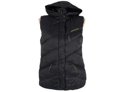 Dámská černá prošívaná vesta s kapucí Alpine Pro M