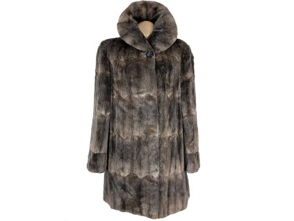 Pravý dámský hnědý kožich KARA XXL