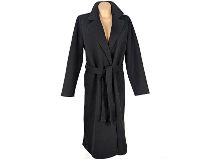 Dámský černý kabát na zavazování Sinsay 44