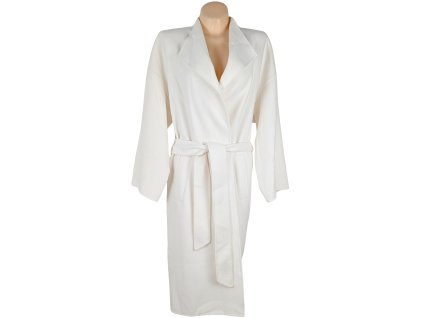 Vlněný dámský bílý kabát na zavazování ZARA XL