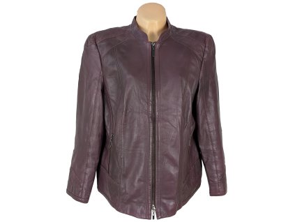 KOŽENÁ dámská fialová bunda na zip GERRY WEBER XXL
